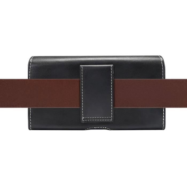 Ny design af horisontal læderetui med bæltespand til YUHO Y3 PRO (2019) > Sort sort