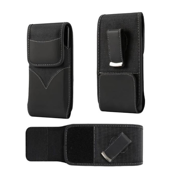 Nylon cover med roterende bælteclips til Motorola DROID MINI XT1030 (2013) > Sort sort