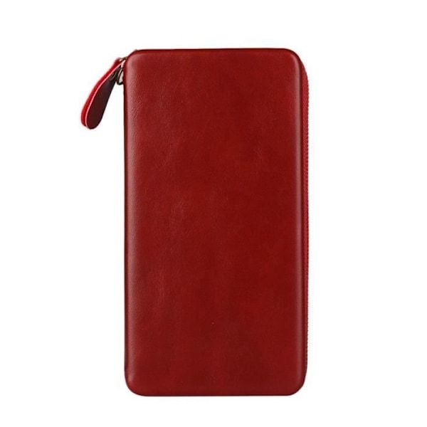 Executive Wallet Case Cover med magnetisk vedhæftning og lynlås lukning til => TECNO I7 > Rød