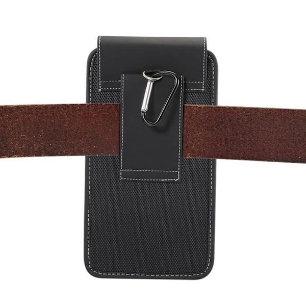 Taske til Asus ZenFone 5Q Vertical Belt Cover Læder og Nylon - Sort sort