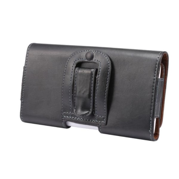 Horizontalt Etui Clip Bälte Klämma i Äkta Läder för => SHARP AQUOS ZETA SH-01G > Svart Svart