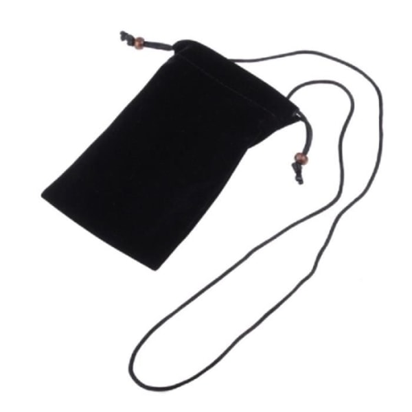 Etui Housse Tyg Flanell Mjuk med Spänne och Halsband för TESLA SMARTPHONE 9.2 (2018) > Svart Svart