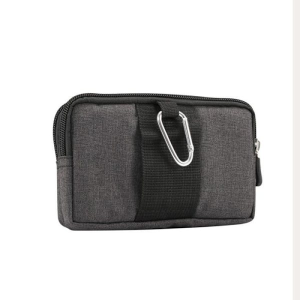 Multifunktionellt Bälte Fodral med 2 Fack med Dragkedja för WIKO VIEW 5 PLUS (2020) > Svart (17x10cm) Svart (17x10cm)