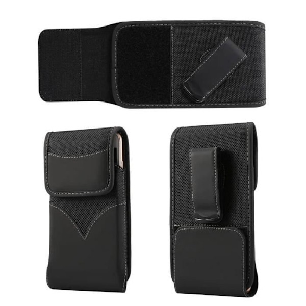Ny stil etui nylon med roterende bælteclip til Alcatel One Touch Scribe Easy OT-8000D > Sort sort
