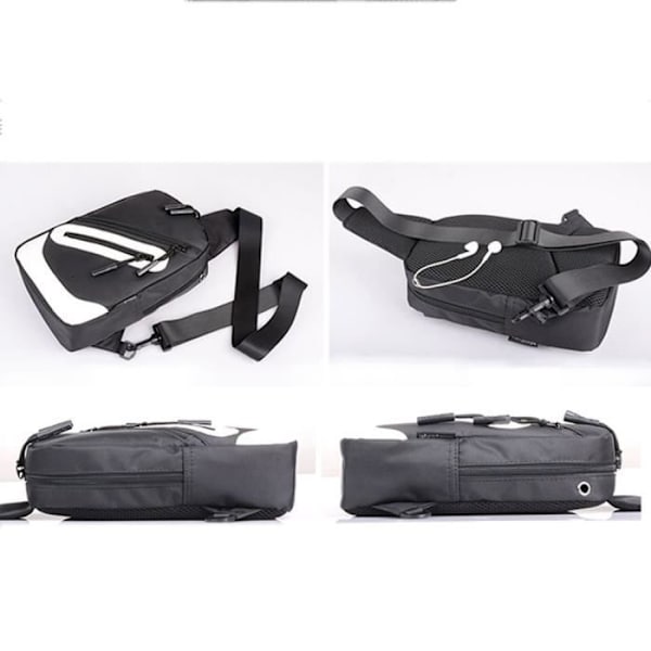 Rygsæk Sling Bag i nylon kompatibel med e-bog, tablet og til Goclever Quantum 2 500N > Sort Svart