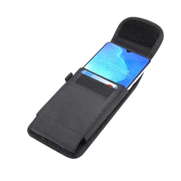 til Tecno Spark 10C (2023) Lodret bæltekasse Cover Læder Nylon - Sort Svart