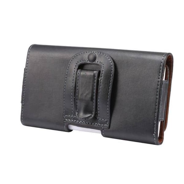 til HMD Fuse (2025) Etui Bælte Læder Ægte Clip Vandret - Sort Svart