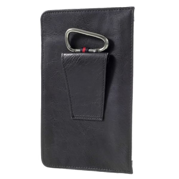 Vertikal Belte Etui Tas til Smartphone & Indvendig Lynlåslomme til SONY XPERIA Z4V, E6508 > Sort Svart jag