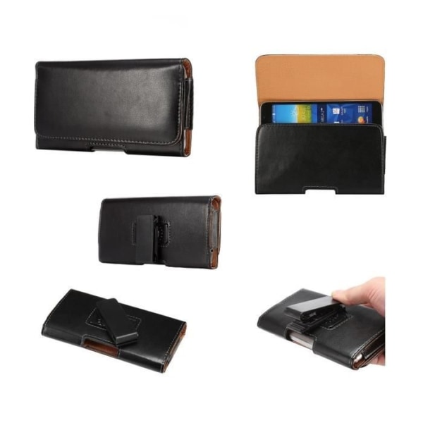 Exekutivhölster Klipsbälte Rotativ 360 Etui i konstläder för => SHARP AQUOS PHONE XX 404SH - AQUOS XX-Y > Svart Svart