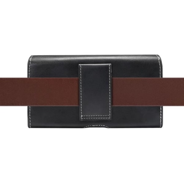 Etui Fodral i Läder Horisontellt - ZTE - Blade A7 Prime - Svart - Bältesklämma - Magnetisk Stängning Svart jag