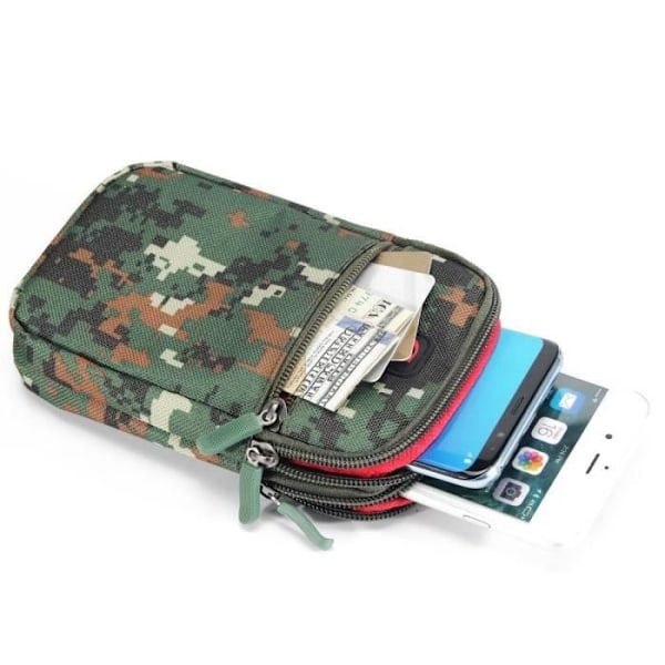 Étui Housse Bælte Multi-brug Militær Marine Camouflage til SAMSUNG GALAXY GRAND I9082 > Brun-Grøn (17.5 x 10 cm) kastanj