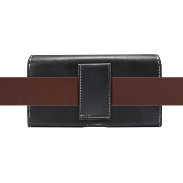 Ny design bältesögla horisontellt läderhölsterfodral för Vertex Impress Stone (2019) > Svart