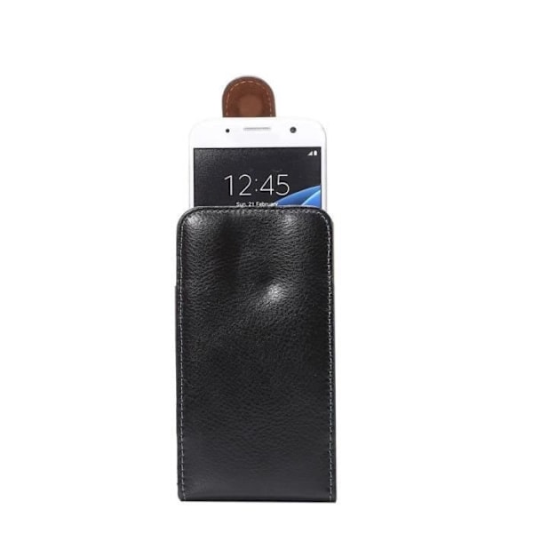 Housse Clip Tilbehør Rotativ 360 Ægte Læder Etui til => ALCATEL ONETOUCH FIERCE > Sort sort
