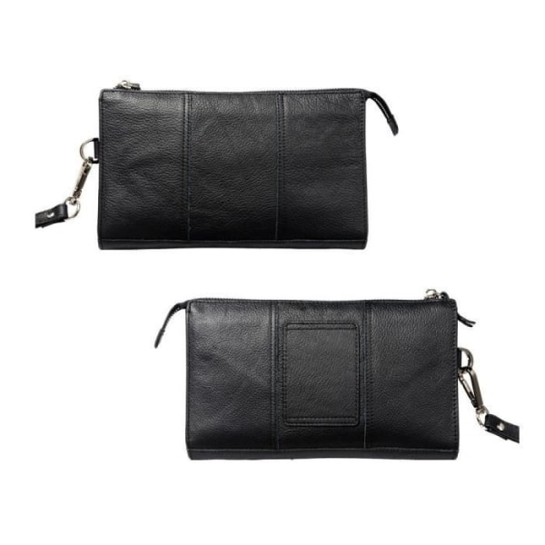 Etui Handväska i Äkta Läder Ny Design för ZUK EDGE L (2017) > Svart Svart
