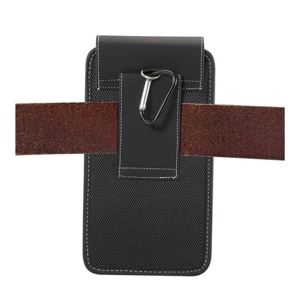 til OnePlus Ace 3 Pro (2024) Vertikal Læder og Nylon Bælteetui - Sort Svart