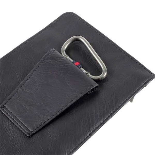 ZTE Q805T Vertikal bältesficka Smartphoneficka &amp; invändig ficka med dragkedja &gt; Svart
