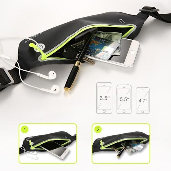 förvaringsväska mobilficka Bananväska Löpning R反射ande Vattentät för Ulefone Armor 3WT (2019) > GRÖN GRÖN