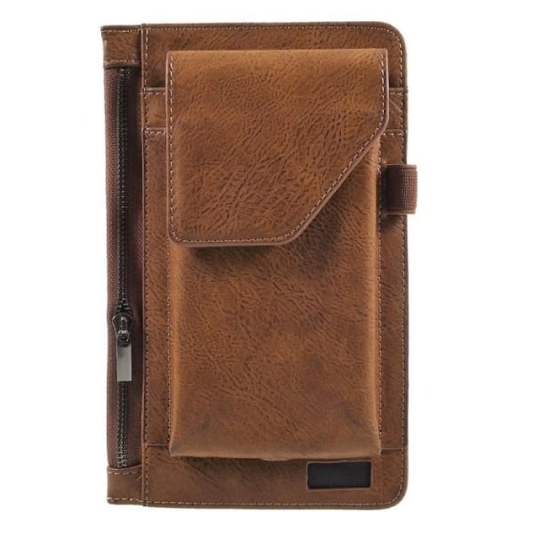 Vertikal bälteshölster smartphoneficka &amp; invändig ficka med dragkedja för LG K10 PRO &gt; Brun