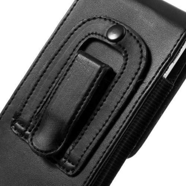 Vertikal Clip Hölster Bälte Clip i Soft PU för => Samsung Galaxy S2 Plus > Svart