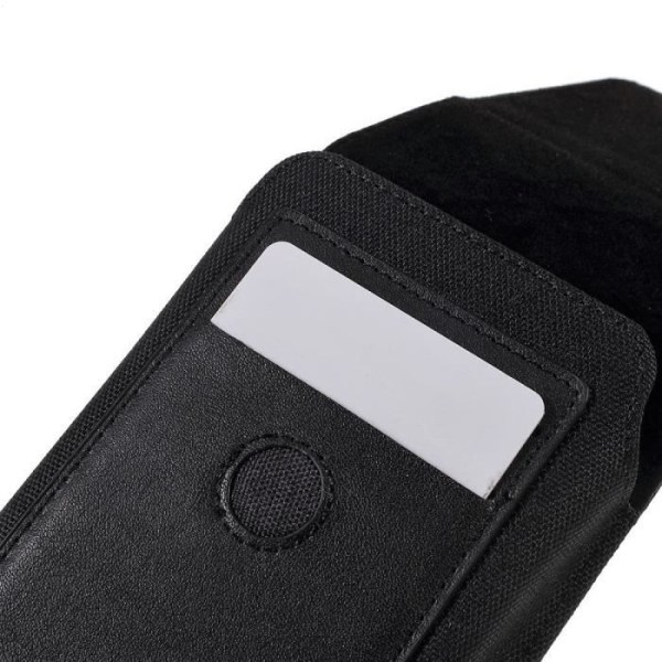 Vertikalt Fodral Clip Metall Bälte Textil och Läder med Kortficka för Prestigio MultiPhone 5508 Duo > Svart Svart