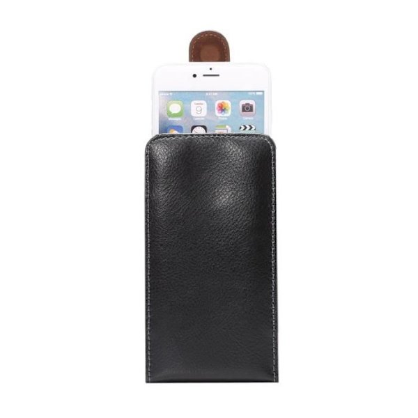 Husse Clip Bælte Rotativ 360 Ægte Læder Etui til => GOOGLE NEXUS 6P > Sort sort