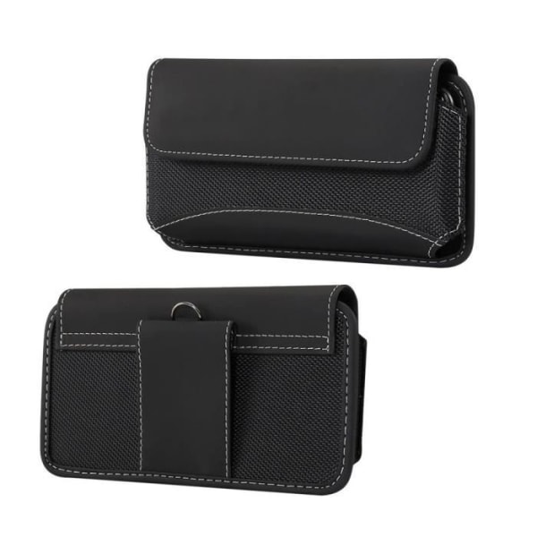 Etui Housse Belt Horisontal Nyt Design Læder & Nylon til LG D950G G FLEX (2014) > Sort Svart jag