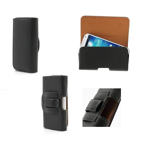Horisontell etui med clips för bälte för PANASONIC KX-TU150 (2019) > Svart Svart
