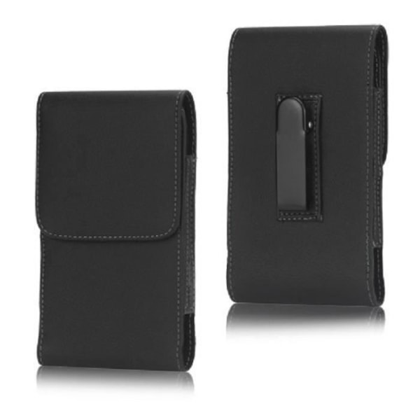 Fodral Hölster Klipp Bälte Metall Vertikal Klämma i Syntetläder för => SHARP AQUOS ZETA SH-01G > Svart Svart