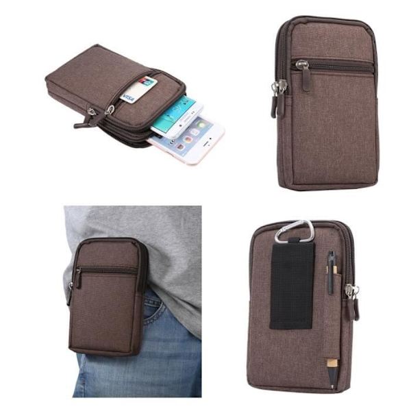 Universell Multiusages Fodral med Flera Fack för => FUJITSU SMARTPHONE ARROWS M03 4G > Brun (17 x 10.5 cm) Brun (17 x 10,5 cm)