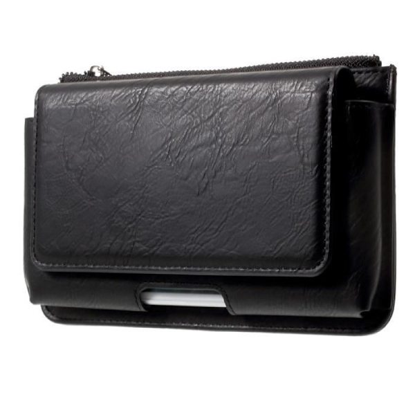 Horisontellt Bälteetui - Tecno - Camon i Ace2 - Syntetiskt Läder - Svart - 15,5 x 9,0 cm Svart jag