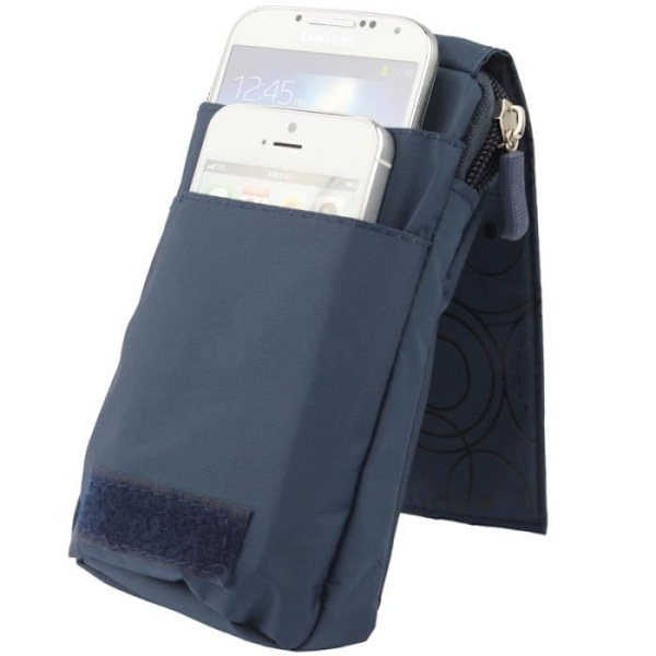 Fodral Multifunktionell Universal Flera Fack Dragkedja och en Karbinhake för => SAMSUNG GALAXY SL I9003 > BLÅ BLÅ (16 x 9,5 cm)