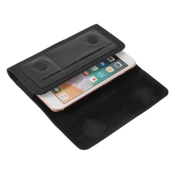 Horizontalt etui til clip metal bælte taske i tekstil og læder til OnePlus 8 Pro (2020) > Sort sort