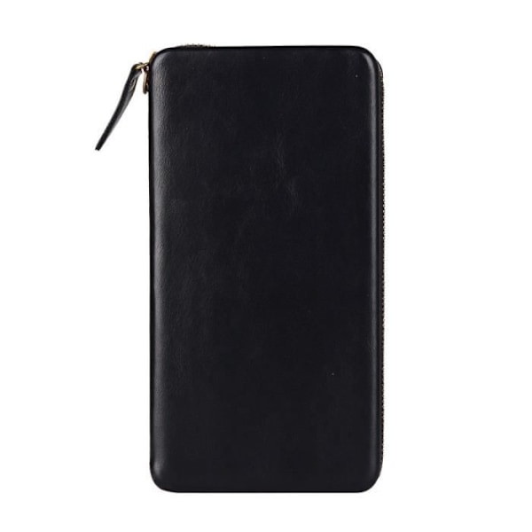 Executive Wallet Case Cover med magnetisk vedhæftning og lynlås lukning til => MEIZU M5 BEMÆRK (MEIZU MEILAN BEMÆRK)