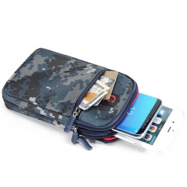 Kamerafodral Camo Multifunktionell Bältesväska Militär Flotta för Samsung Galaxy Z Flip (2020) > Blå (17.5 x 10 cm) Blå (17,5 x 10 cm)