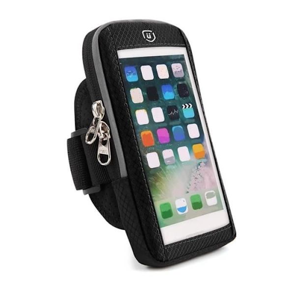 til Lava A1200 (2019) Vandtæt Reflekterende Touch Screen Case Cover til Sport Fitness Cycling Gym Armbånd - Sort sort