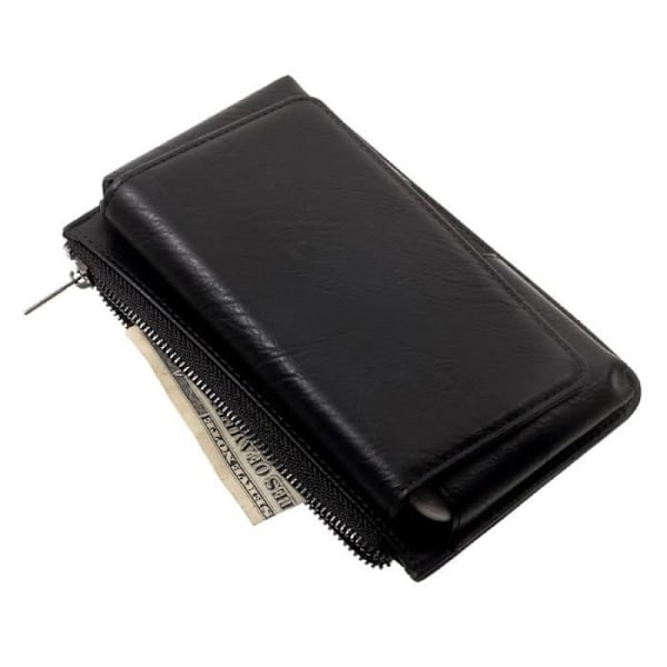 Horisontell bältesfodral - DEXP - G253 - Svart - Syntetläder - 15,5 x 9,0 x 1,3 cm Svart jag