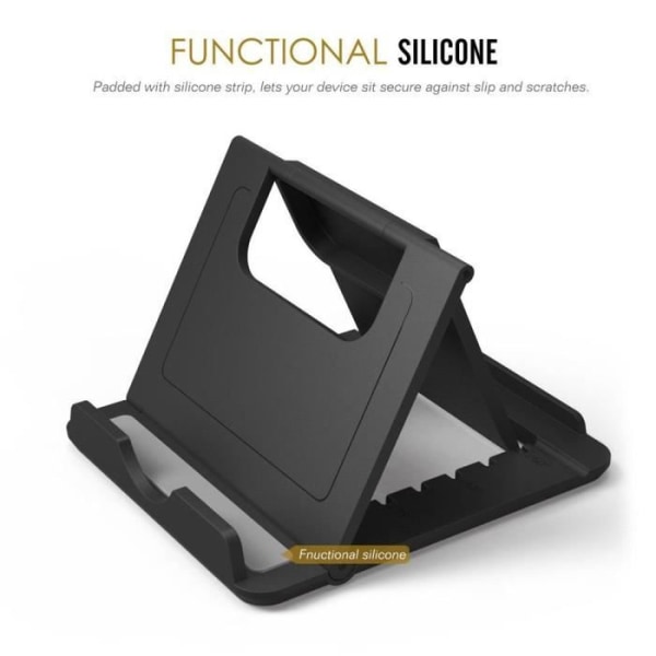 Justerbart flervinklat hopfällbart bordsställ för smartphone och surfplatta för LEAGOO T5S > Svart