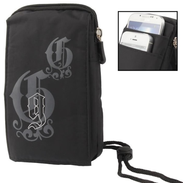 Multifunktionellt Etui - XIAOMI - MI 2A - Nylon - Svart - Fack med Karbinhake Svart (16 x 9,5 cm)
