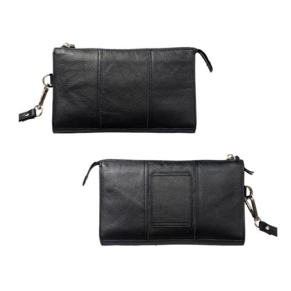 Exklusiv ny design äkta läderväska för BLU DASH 4.5 D310A &gt; Svart