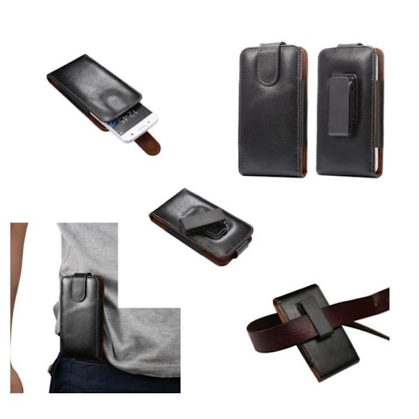 Housse Clip Bælte Rotativ 360 Etui i Ægte Læder Authentisk til => APPLE IPHONE XS > Sort sort