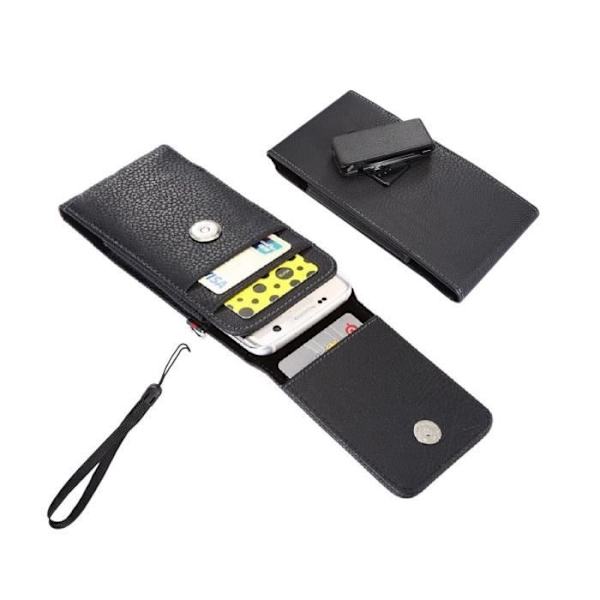 Housse til kortholder med 360 graders roterende bælteclip, magnetisk lukning til Lenovo C2 K10a40 - Vibe C2 (2016) > Sort sort