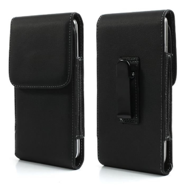 Etui Fodral Klipp Bälte Metall Vertikal Klämma i Syntetiskt Läder för => SAMSUNG GALAXY A5 (2016) > Svart Svart