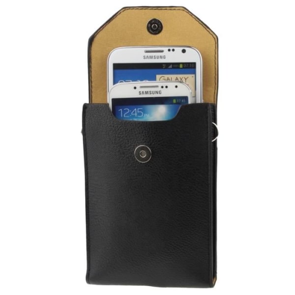 Säck Etui Hölster för Tabletter och Smartphone med Ficka i Mjuk PU Universell för => Nokia Lumia 730 Dual > Svart