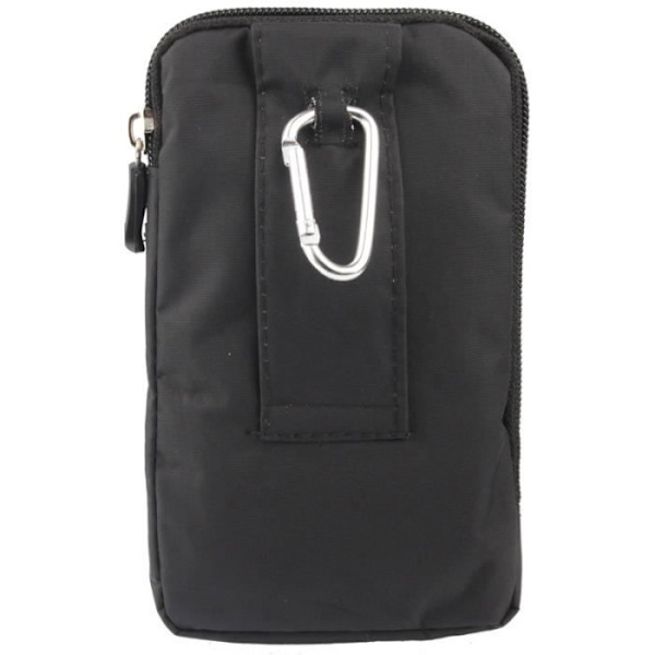 Universell flerfunktionsfodral Flera dragkedjeförsedda fack och en karbinhake för => SAMSUNG GALAXY STAR PRO > Svart (16 x 9,5 cm)