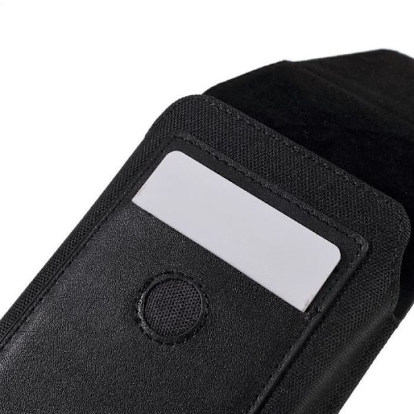 Vertikal Etui Housse Clip Metal Bælte Klemme i Tekstil og Læder med Kreditkortlomme til Motorola Moto G5 Plus (2017) > Sort sort