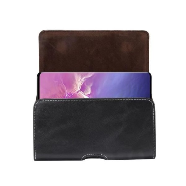 Horisontell Läderfodral med Bältesklämma av Ny Design för Elephone U3H (2019) > Svart Svart jag