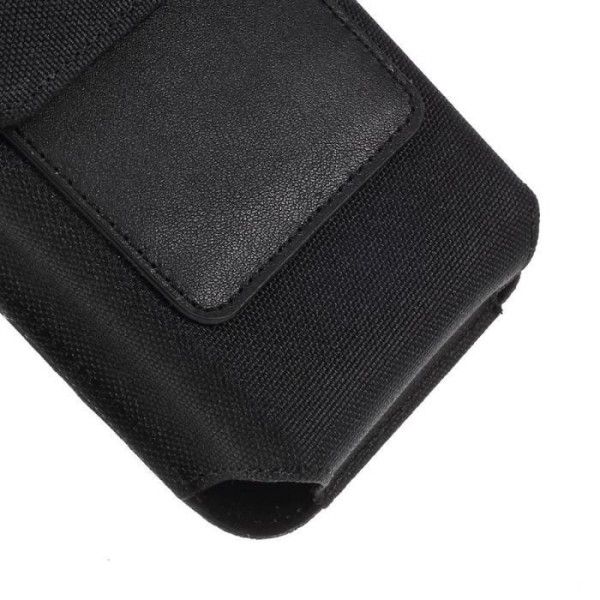 Vertikalt Etui Fodral Clip Metallbälte Textil och Läder med Kortfack för Unikalne Base Lutea 2 Monte Carlo > Svart Svart