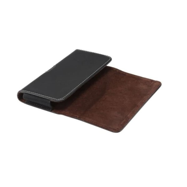 Ny design horisontell läderfodral med bältesklämma för iPhone 12 Pro Max (2020) > Svart Svart