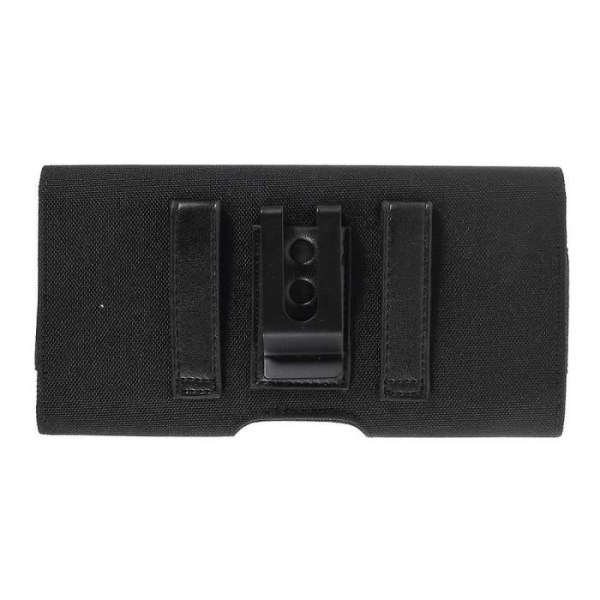 Horisontell Etui Clip Metallbälte Textil och Läder med Kortficka för Intex Aqua Strong 5.1+ > Svart Svart
