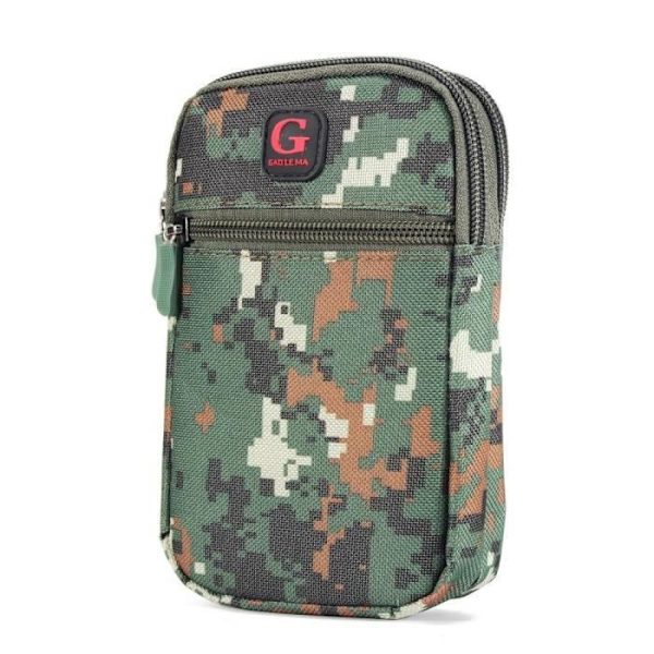 Étui Housse Bælte Multi-brug Militær Marine Camouflage til SAMSUNG GALAXY GRAND I9082 > Brun-Grøn (17.5 x 10 cm) kastanj